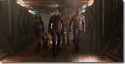 Marvel's Guardians Of The Galaxy</p><br />
<p>L to R: Gamora (Zoe Saldana), Rocket Racoon (voiced by Bradley Cooper), Peter Quill/Star-Lord (Chris Pratt), Groot (voiced by Vin Diesel) and Drax the Destroyer (Dave Bautista)</p><br />
<p>Ph: Film Frame</p><br />
<p>©Marvel 2014